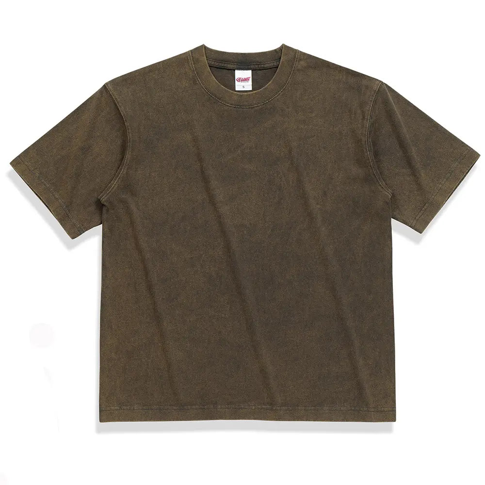 Brown Coffee | Enzyme Washed Heavyweight Short Sleeves Tshirt | 300 gsm - Yosummer