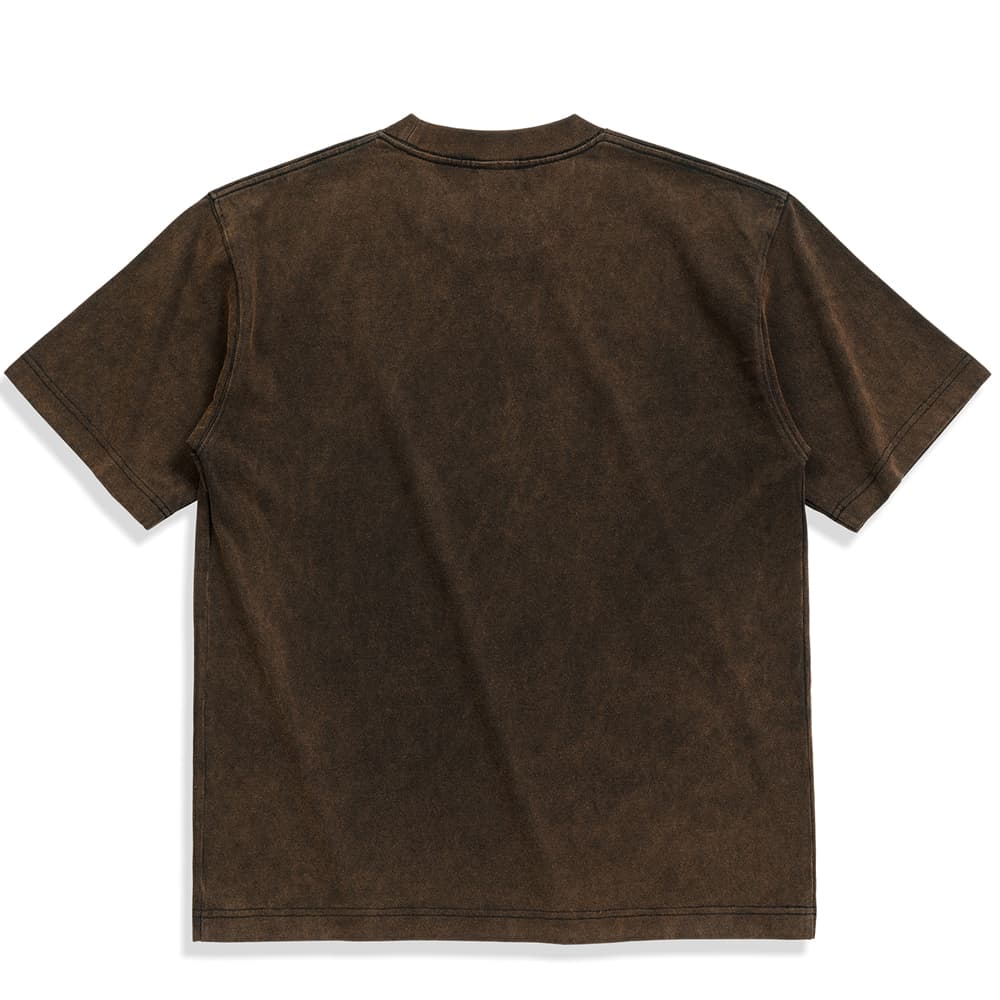 Brown | Enzyme Washed Heavyweight Short Sleeves Tshirt | 300 gsm - Yosummer