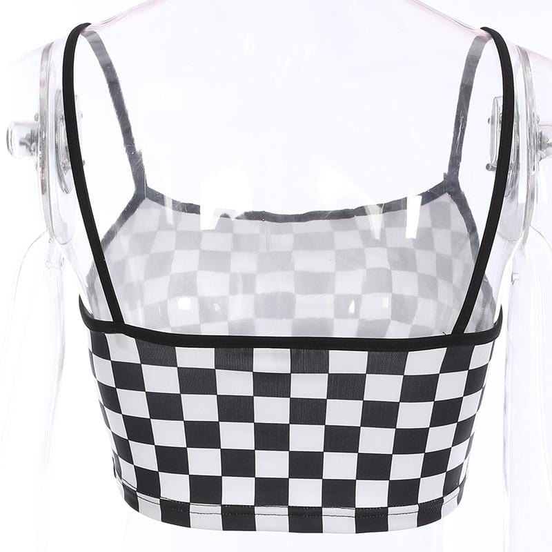 Checkered Pattern Cami Top - Yosummer