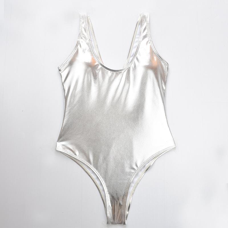 Gilding V Neck One Piece Swimwear - Yosummer