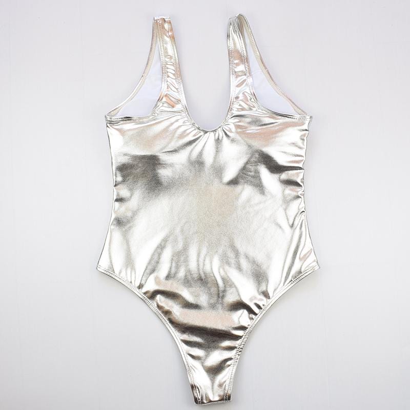 Gilding V Neck One Piece Swimwear - Yosummer