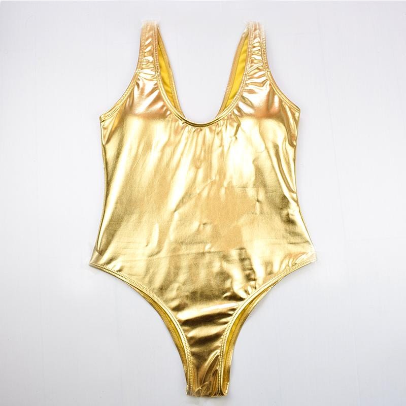 Gilding V Neck One Piece Swimwear - Yosummer