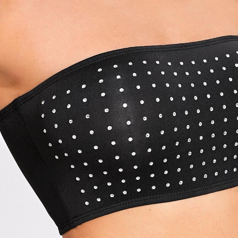 High Stretch Glitter Bandeau Top - Yosummer