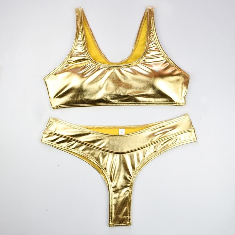 High Waisted Gilding Bikini Swimsuit - Yosummer