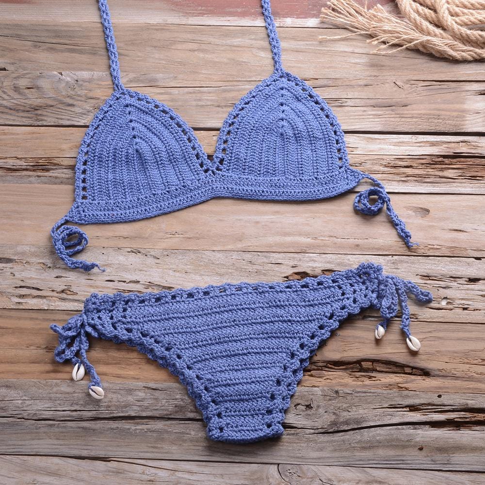 Knit Crochet Higt Cut Swimsuits - Yosummer