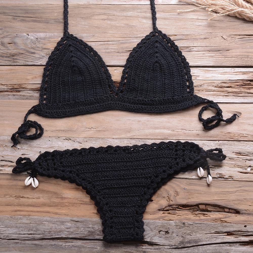 Knit Crochet Higt Cut Swimsuits - Yosummer