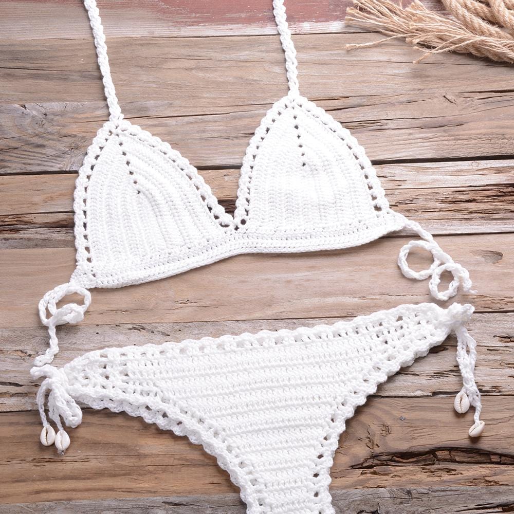 Knit Crochet Higt Cut Swimsuits - Yosummer