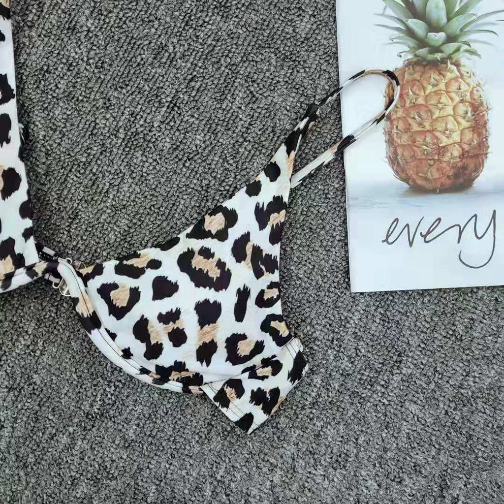 Leopard Pattern Underwire High Cut Bikini Set - Yosummer