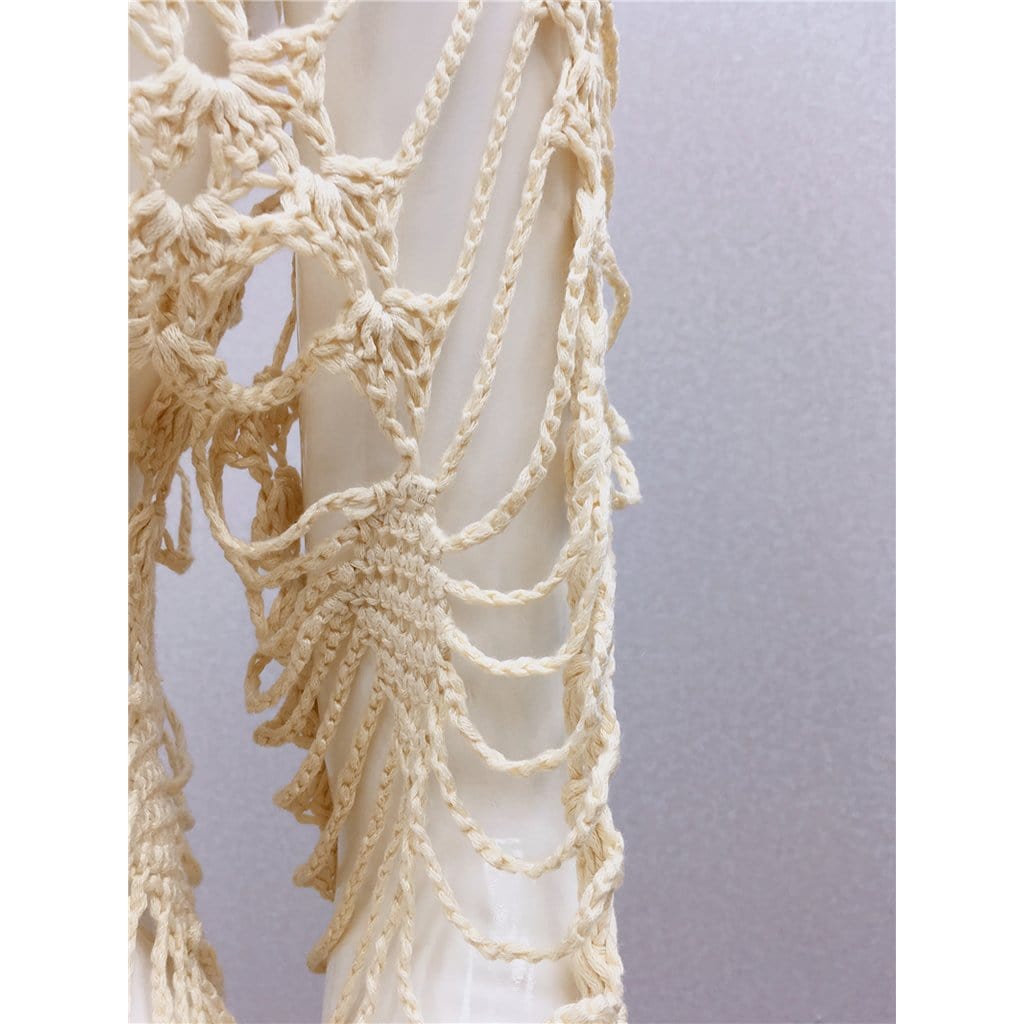 Macrame Fringe Crochet Sparse Cover up without bikini - Yosummer