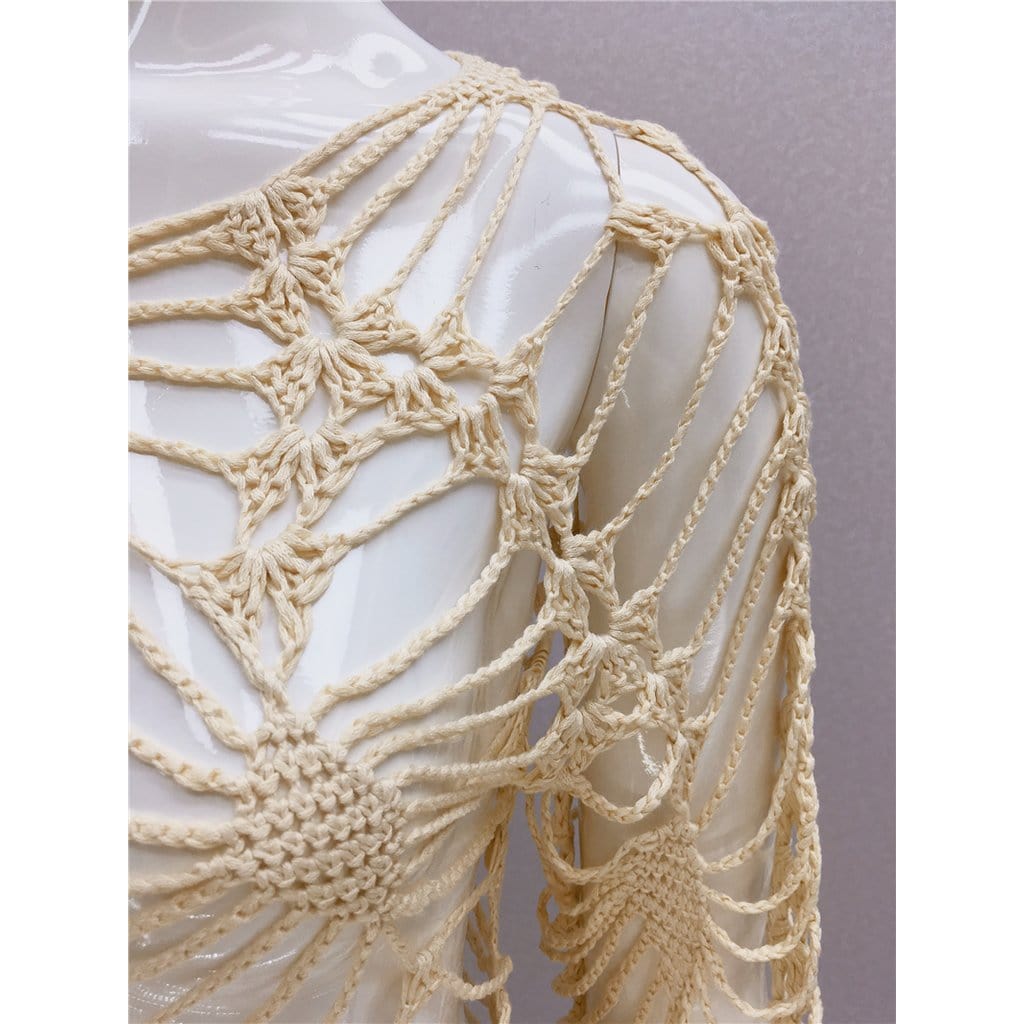 Macrame Fringe Crochet Sparse Cover up without bikini - Yosummer