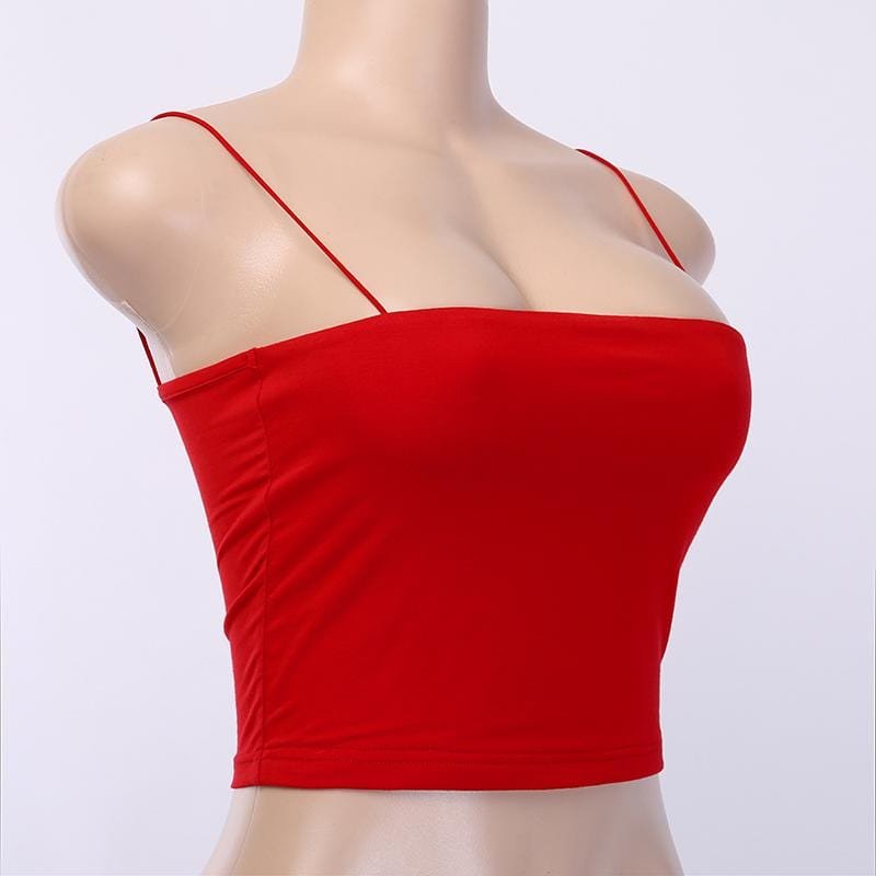 Natural stretch Cotton Cami Top（Slight Stretch with No pad) - Yosummer