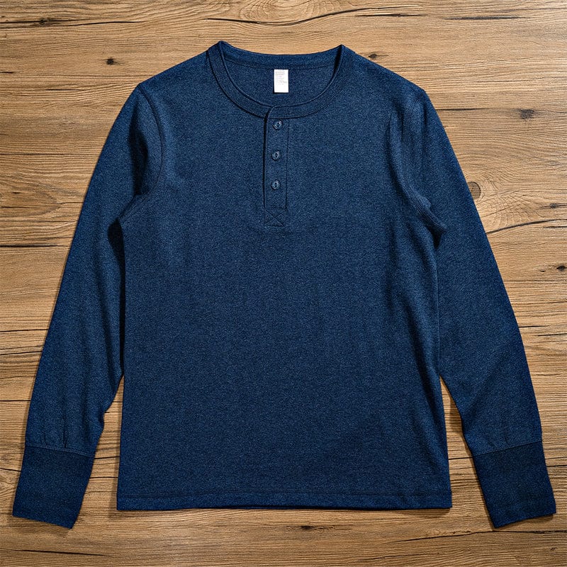 Premium Cotton Henley Shirt Long Sleeve T-Shirt (Narrow Cuff ) | 250 gsm - Yosummer