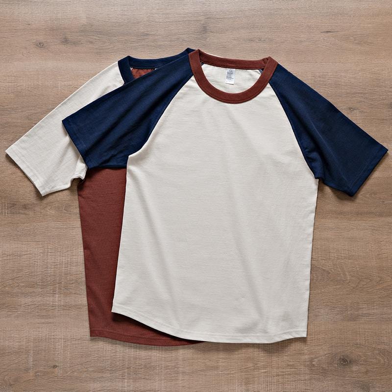 Premium Cotton Round Neck Raglan Short Sleeve T-Shirts | 265 gsm - Yosummer