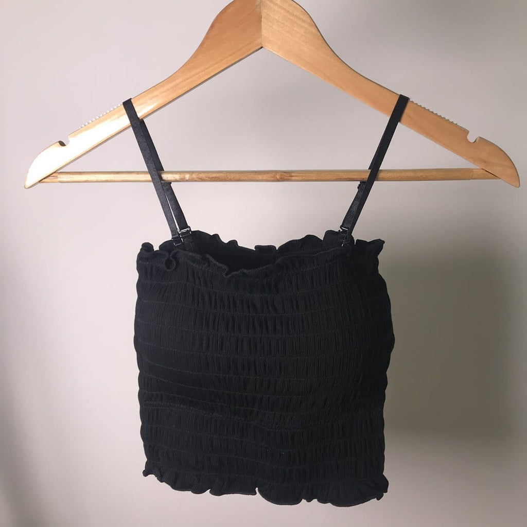 Removable Straps Shirred Tank Top - Yosummer