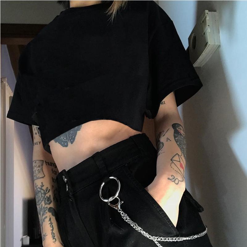 Short - Sleeve Crop Top T-shirt Round Neck - Yosummer