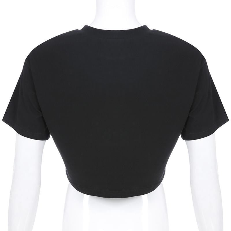 Short - Sleeve Crop Top T-shirt Round Neck - Yosummer