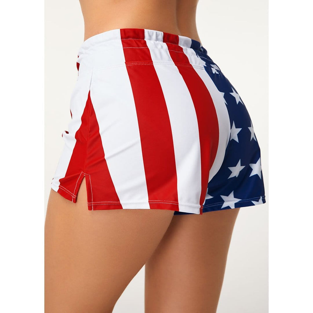 Stars&Stripes Casual Silky Short with Belt - Yosummer